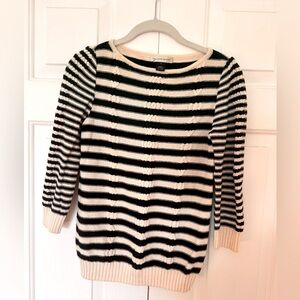 St.John Sport  Green & Navy striped St. John Sport crew neck sweater